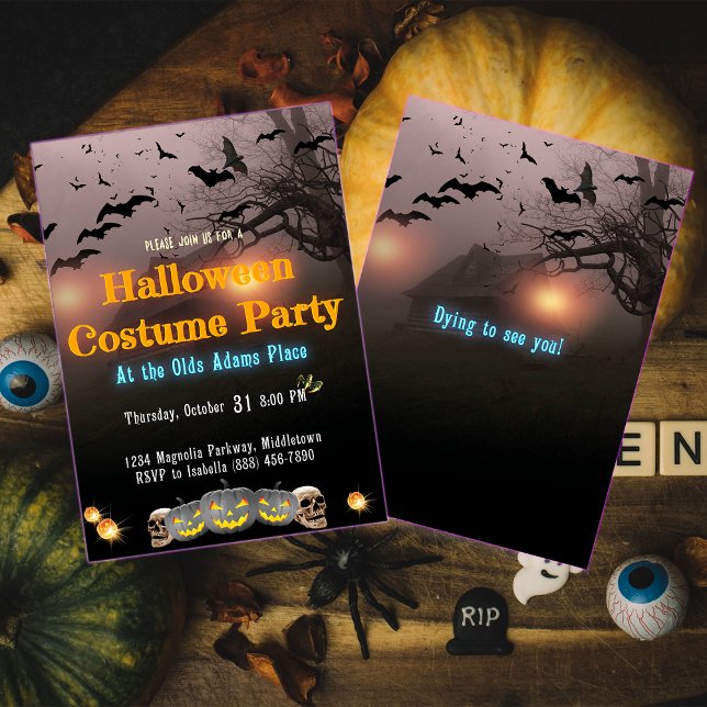 Halloween Event Haunted House Pumpkin Vuxen Party Inbjudningar (Skapare uppladdad)