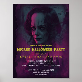 Halloween Evil Circus Clown Party-inbjudan Poster