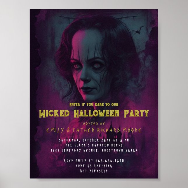 Halloween Evil Circus Clown Party-inbjudan Poster (Framsidan)