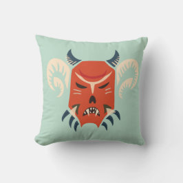 Halloween Evil Horned Demon Mask Kudde