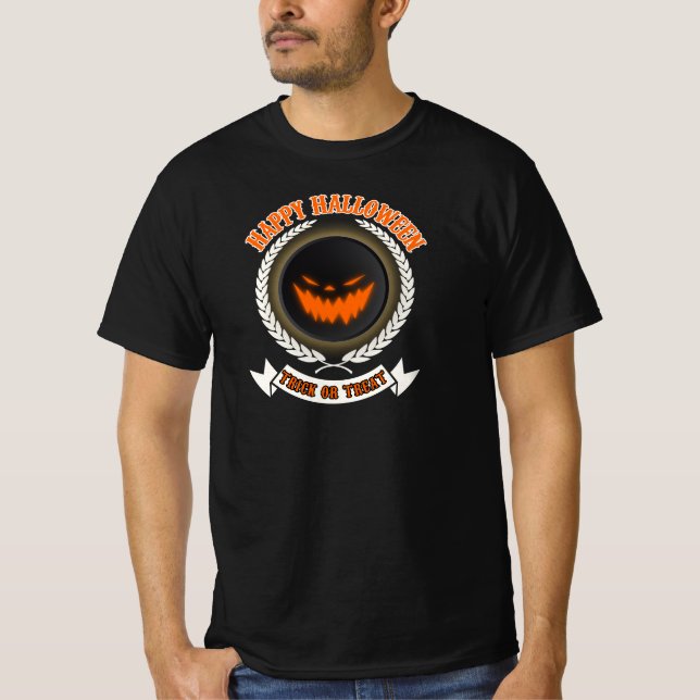 Halloween Evil Pumpkin Ansikte Spooky Natt T Shirt (Framsida)