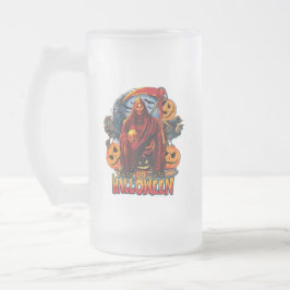 Halloween Evil skeleton, Pumpkin Frostat Ölglas