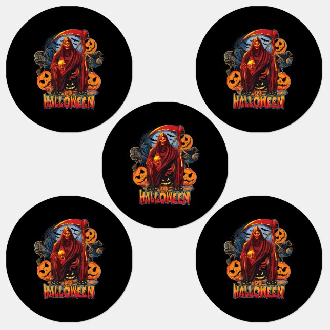 Halloween Evil skeleton, Pumpkin Klistermärke (Grupp)