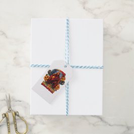 Halloween Evil skeleton, Pumpkin Presentetikett