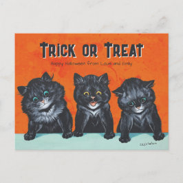 Halloween Excited svarta katter Louis Wain CC1286 Vykort