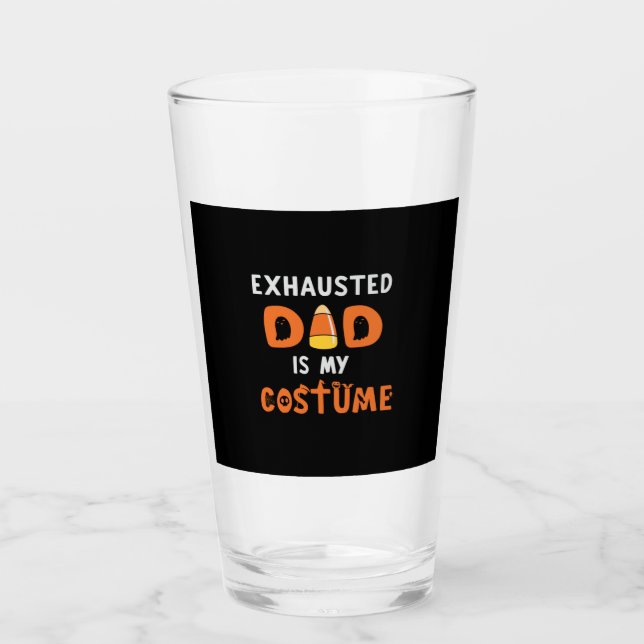 Halloween Exhausted Dad is My Costume Birthday Glaskopp (Framsida)