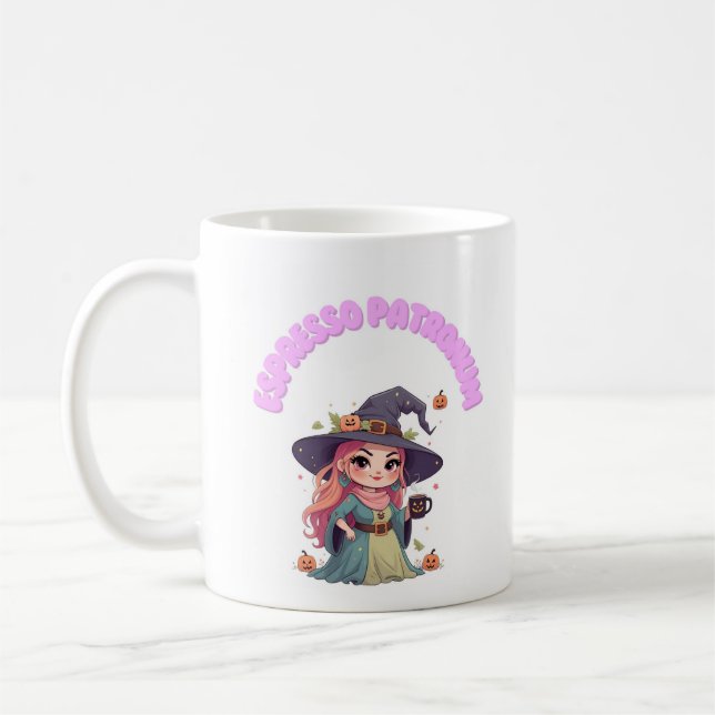 Halloween expresso patronum Mug 11 oz – Cute Spook Kaffemugg (Vänster)