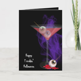 Halloween Eyeball Martini Drink med rök Kort