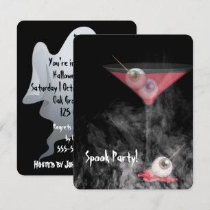 Halloween Eyeball Martini in Smoke Inbjudningar