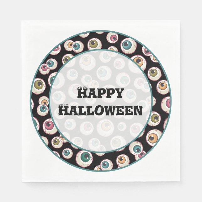 Halloween Eyebollar Pappersservett (Framsidan)