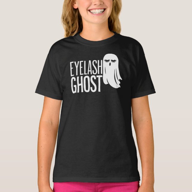 Halloween Eyelash Ghost T Shirt (Framsida)