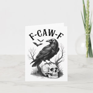Halloween F Caw F Black Bird F- caw- f Kråka Kvinn Kort