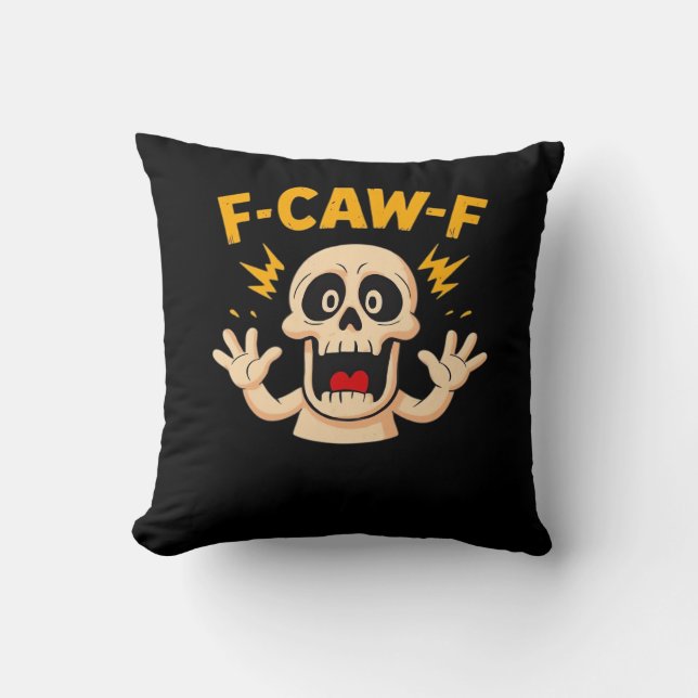 Halloween F-Caw-F Döskalle Kudde (Framsida)