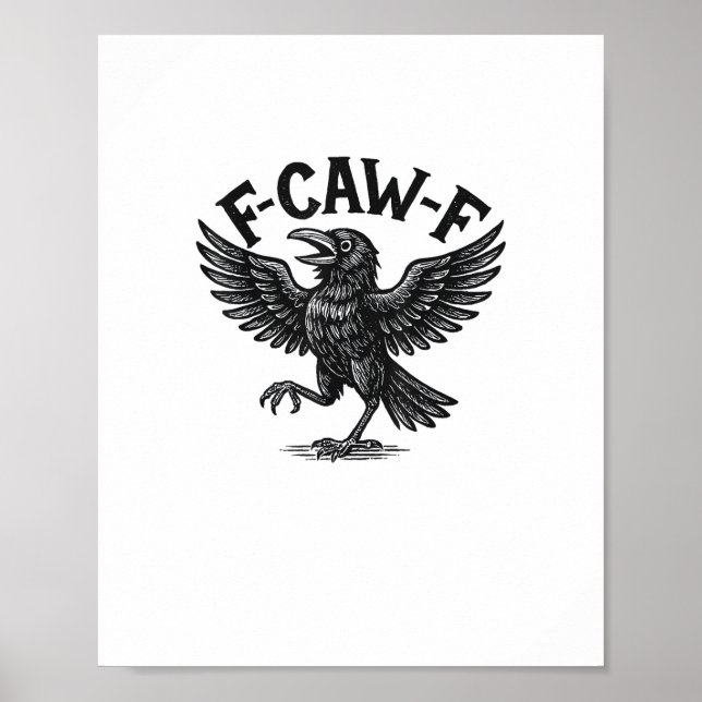 Halloween F-Caw-F Fågel Kråka Kvinnor Män Minimal  Poster (Framsidan)
