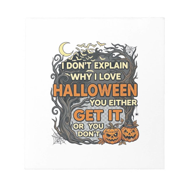 Halloween Få Det Kusligt Träd Pumpa Fladdermöss Sp Anteckningsblock (Framsida)