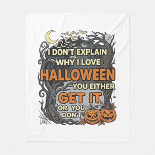 Halloween Få Det Kusligt Träd Pumpa Fladdermöss Sp Fleecefilt