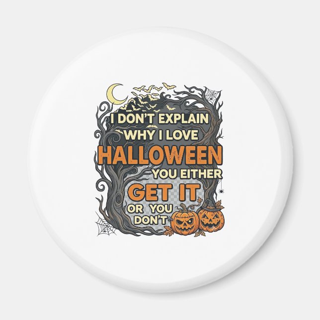 Halloween Få Det Kusligt Träd Pumpa Fladdermöss Sp Magnet (Framsidan)