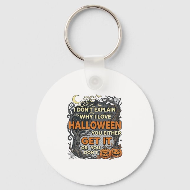 Halloween Få Det Kusligt Träd Pumpa Fladdermöss Sp Nyckelring (Framsida)