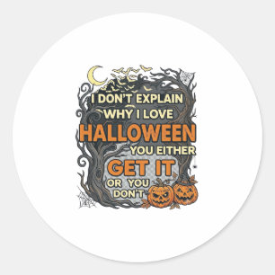 Halloween Få Det Kusligt Träd Pumpa Fladdermöss Sp Runt Klistermärke