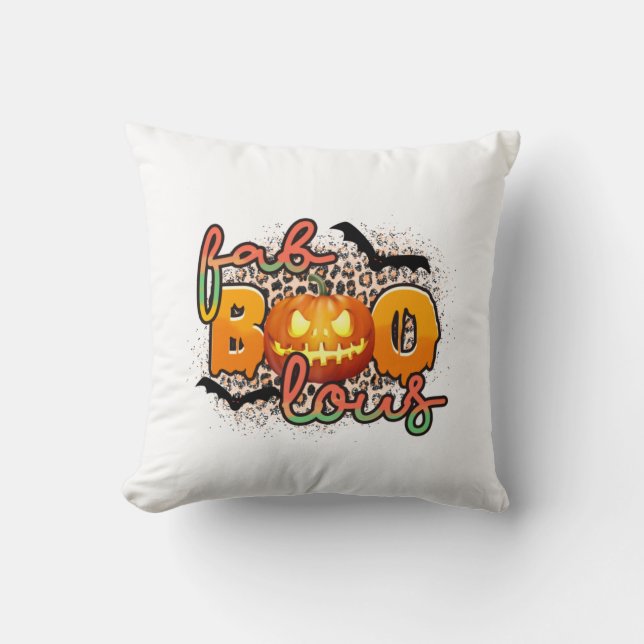 Halloween Fab Boo Lous Birthday Kudde (Framsida)