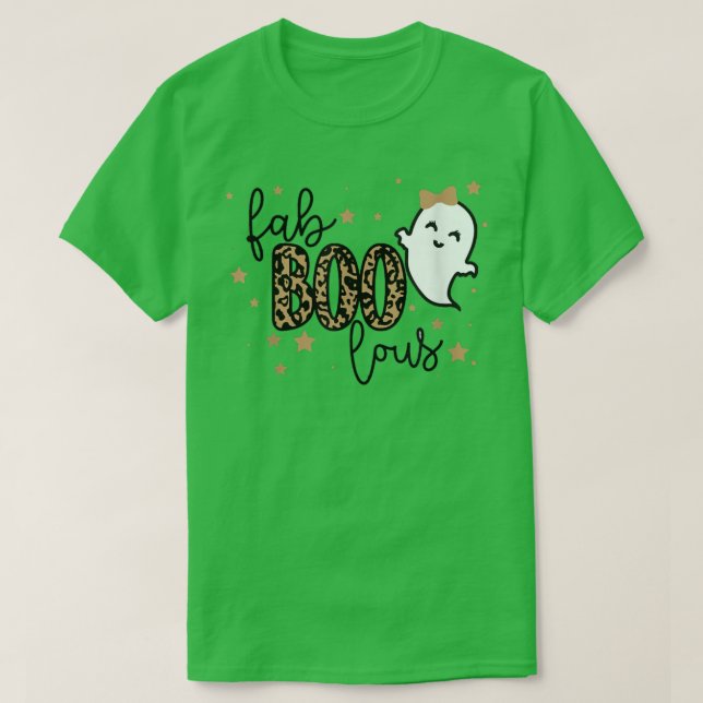 Halloween FabBooLous Fabulous Ghost Bus eller godi T Shirt (Design framsida)
