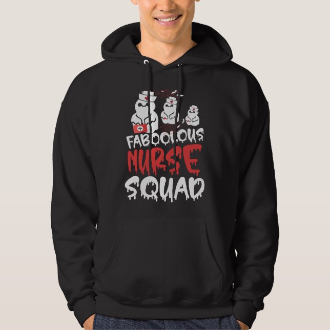 Halloween Fabolous Nurse Crew Halloween Costume Hoodie (Framsida)