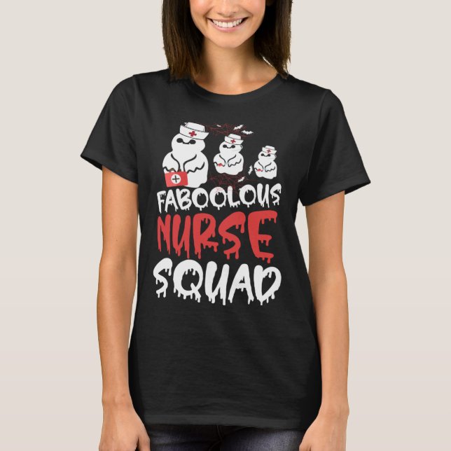 Halloween Fabolous Nurse Crew Halloween Costume T Shirt (Framsida)