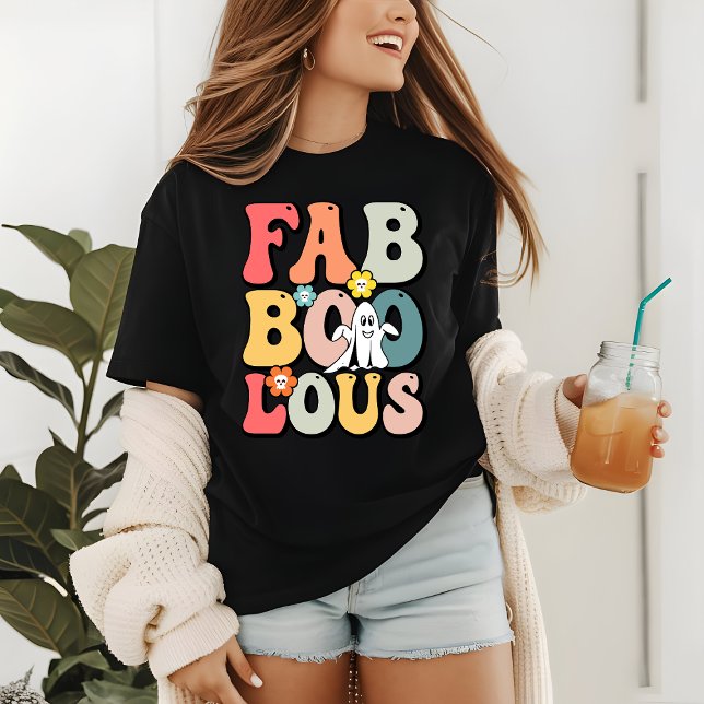 Halloween Faboolous Ghost Retro Groovy Funny T Shirt (Skapare uppladdad)