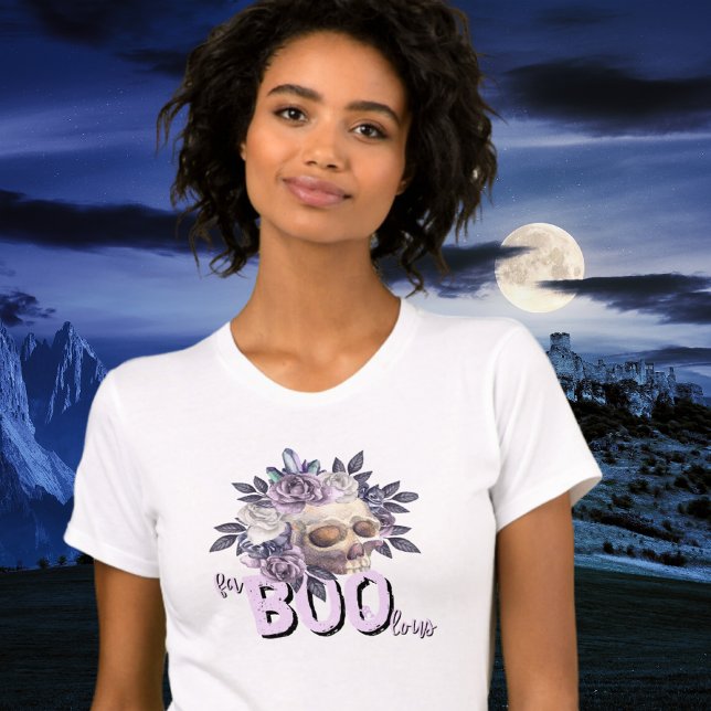 Halloween FaBOOlous Skull & Ro T Shirt (Skapare uppladdad)