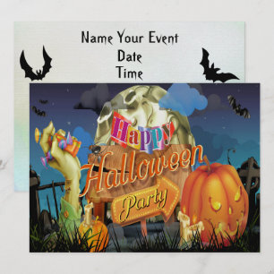Halloween Fabulous Vector Art Party-inbjudan Inbjudningar