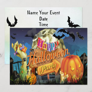 Halloween Fabulous Vector Art Party-inbjudan Inbjudningar