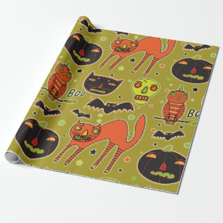 Halloween Faceoff Wrapping Papper Presentpapper