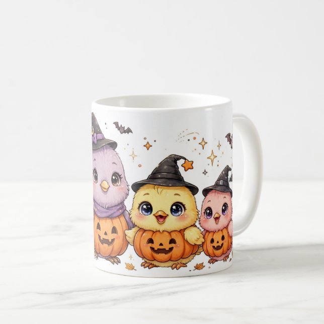 Halloween Fågel Mugg, Söt Kaffemugg (Framsida höger)