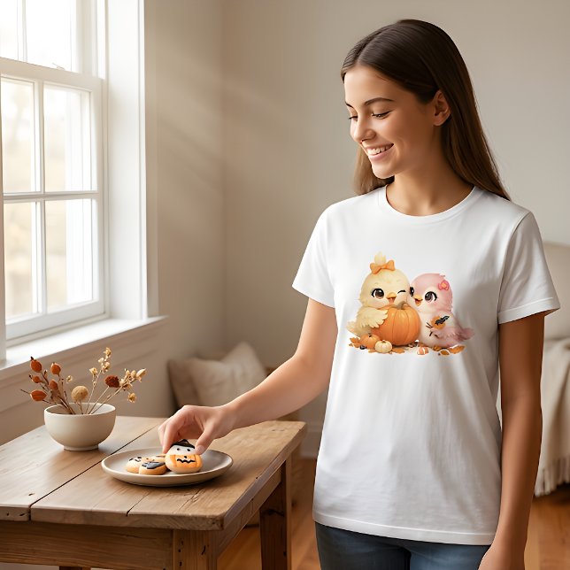 Halloween Fågel Vänner Casual T-shirt (Skapare uppladdad)