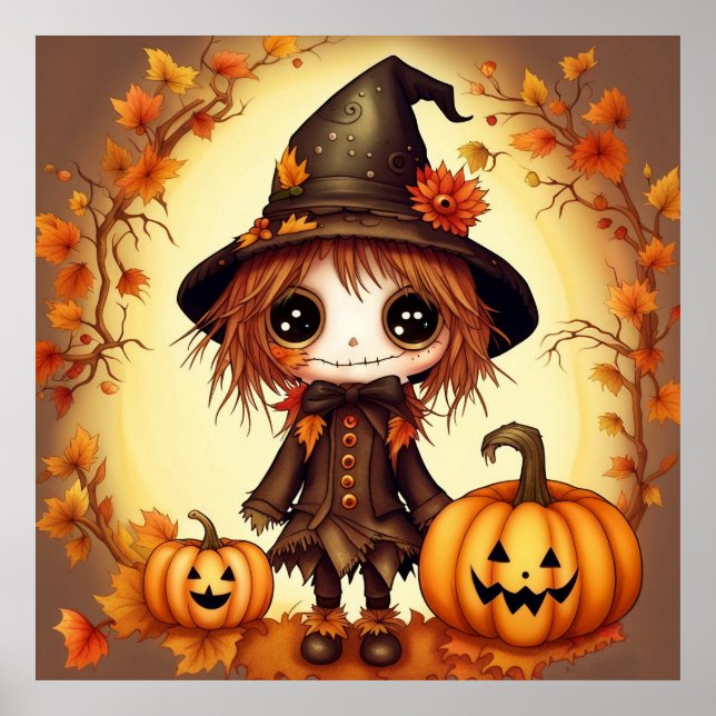 Halloween-Fågelskrämma 1 Poster (Framsidan)