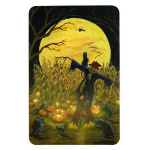 Halloween-fågelskrämma i ett kornfält "Jackens Stä Magnet