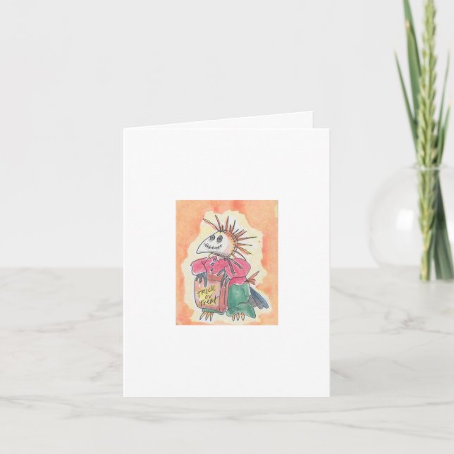 Halloween fågelskrämma kort (Framsida)