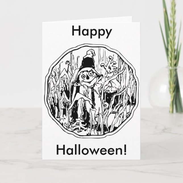 Halloween-Fågelskrämma-kort Kort (Framsida)