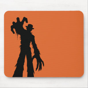 Halloween Fågelskrämma Kuslig Silhuett Orange Musmatta