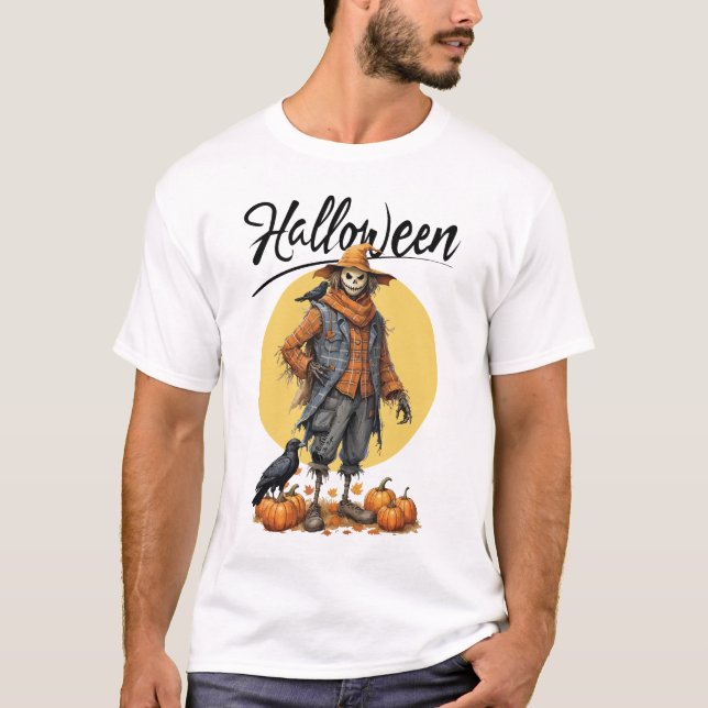 Halloween Fågelskrämma Manar White T Shirt (Framsida)