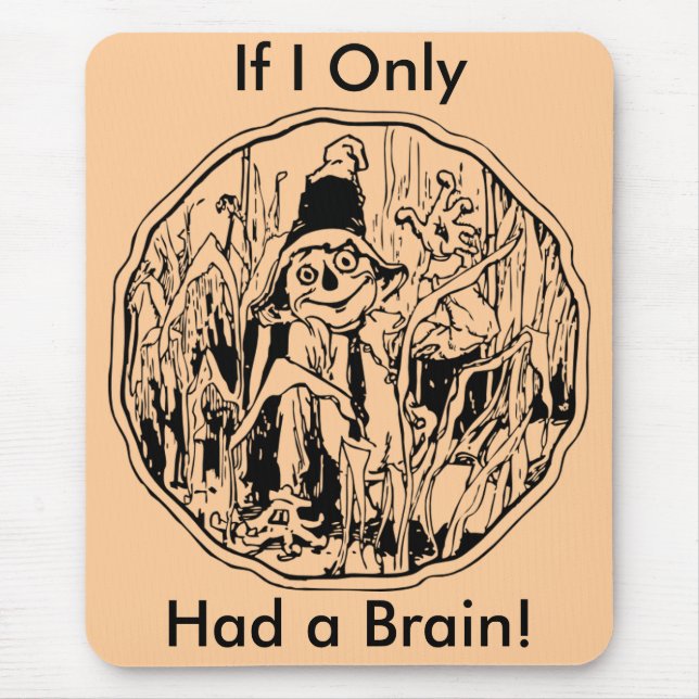 Halloween Fågelskrämma No Brain Mousepad Musmatta (Framsidan)