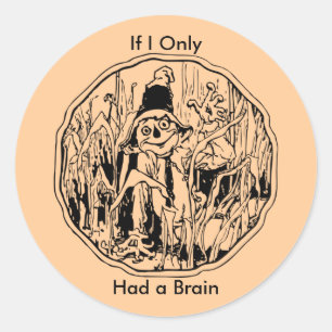 Halloween Fågelskrämma No Brain Sticker Runt Klistermärke