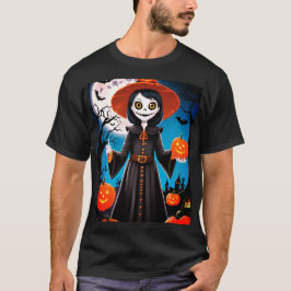 Halloween-Fågelskrämma och pumpa t-shirt