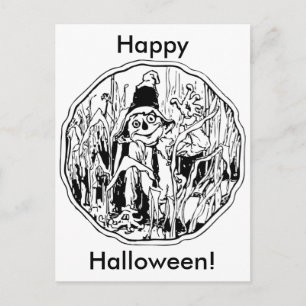 Halloween-Fågelskrämmans vykort