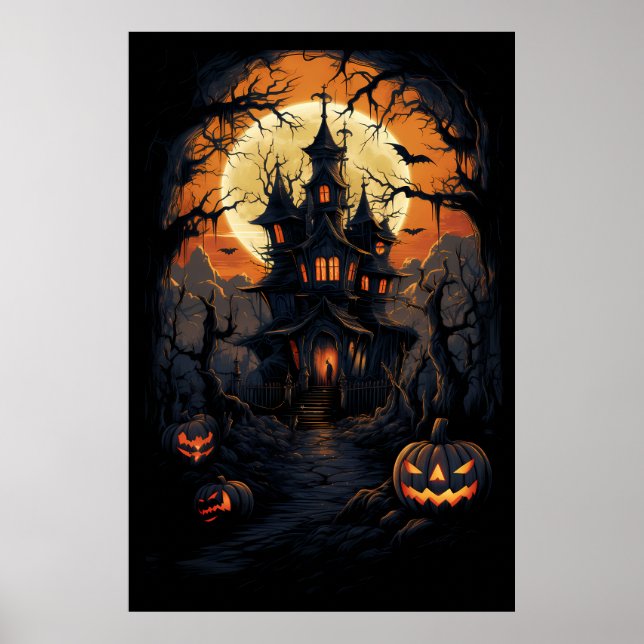 Halloween Fågelskrämmas störtslott Poster (Framsidan)