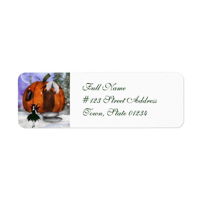 Halloween Fairy Mailing Labels Returadress Etikett (Framsidan)