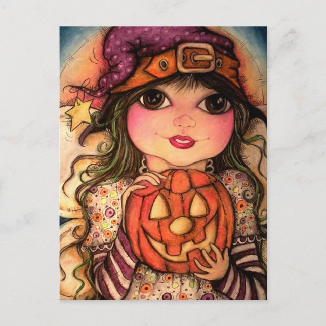 Halloween Fairy Roligt Vykort (Framsida)