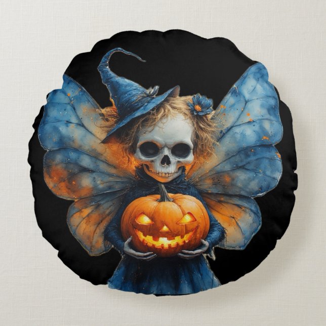 Halloween Fairy Rund Kudde (Framsidan)