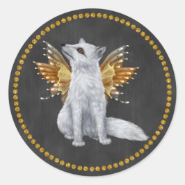 Halloween Fairy White Fox Sticker Runt Klistermärke