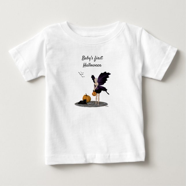 Halloween Fairy with Pumpkin Baby T-Shirt (Framsida)